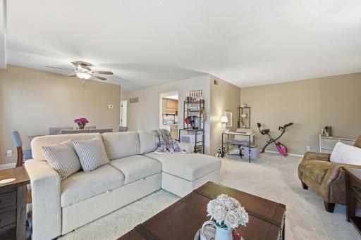 Living are is large enough for a full sofa