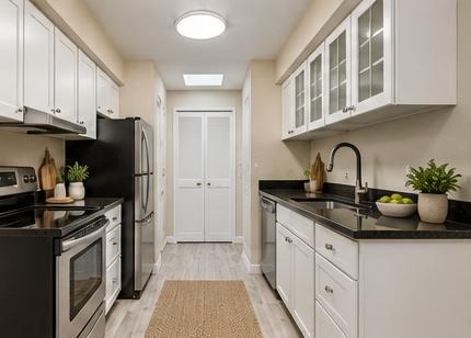 Updated kitchen with stainless steel appliances
