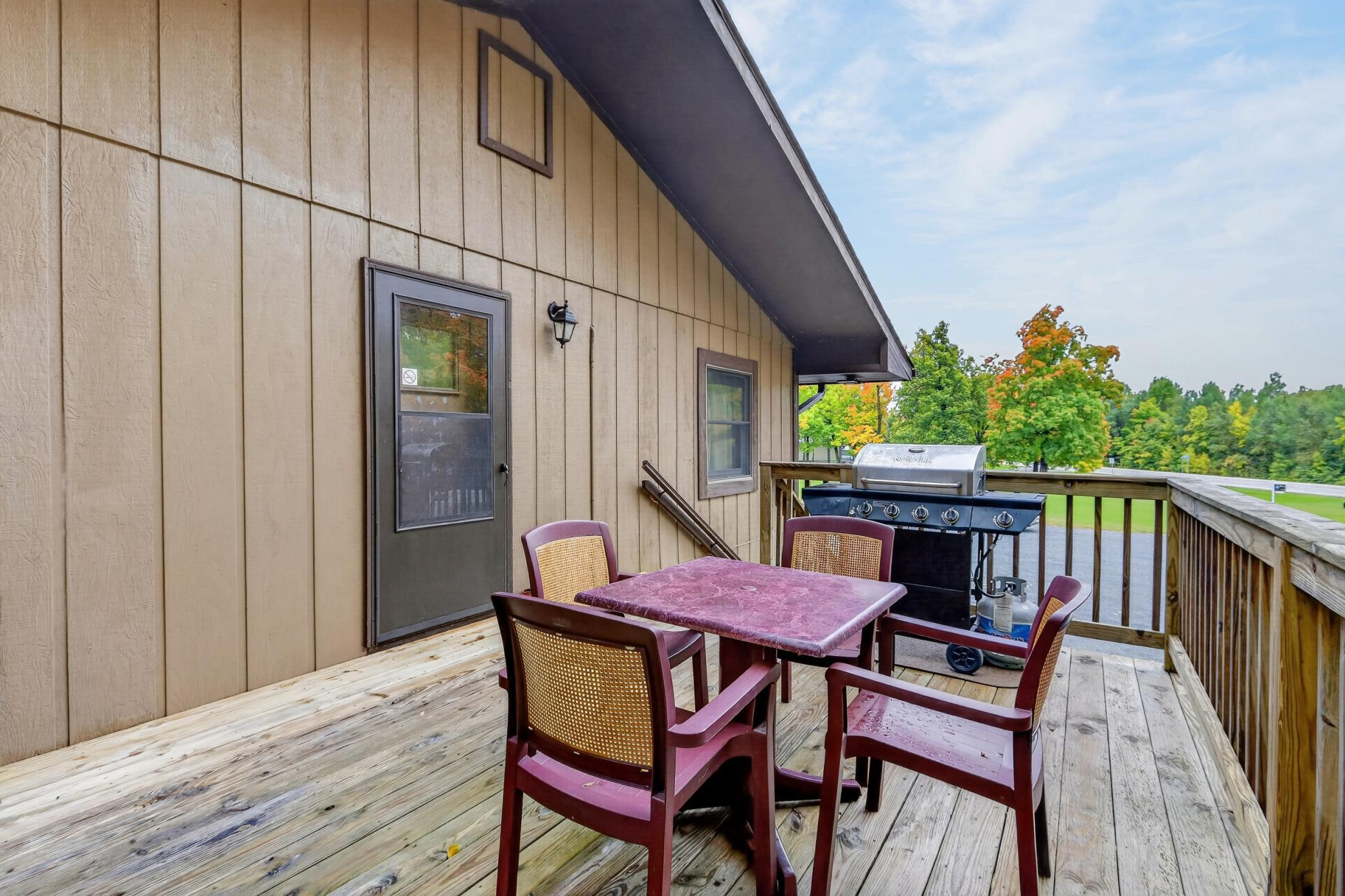 Deck off apartment unit