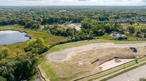 Aerial view of Stonegate Builders' Villas at Flowerfield Development
