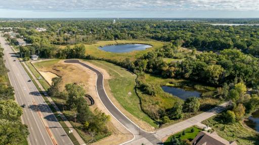 Aerial view of Stonegate Builders' Villas at Flowerfield Development