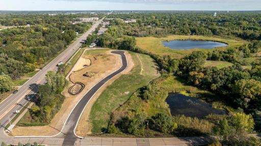 Aerial view of Stonegate Builders' Villas at Flowerfield Development
