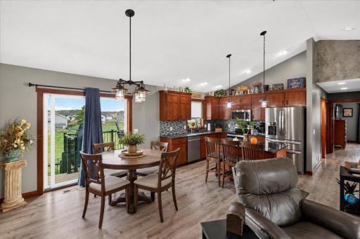 Great dining and kitchen view - Table digitally added for example