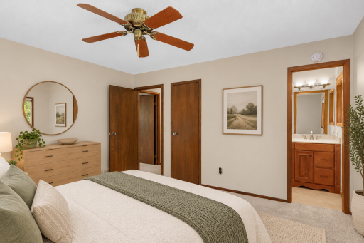 Virtually-Staged Primary Bedroom
