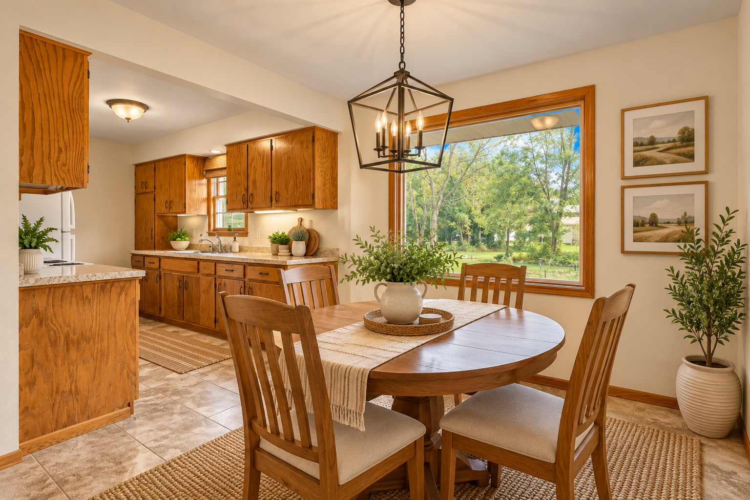 Virtually Staged Kitchen Dining Room