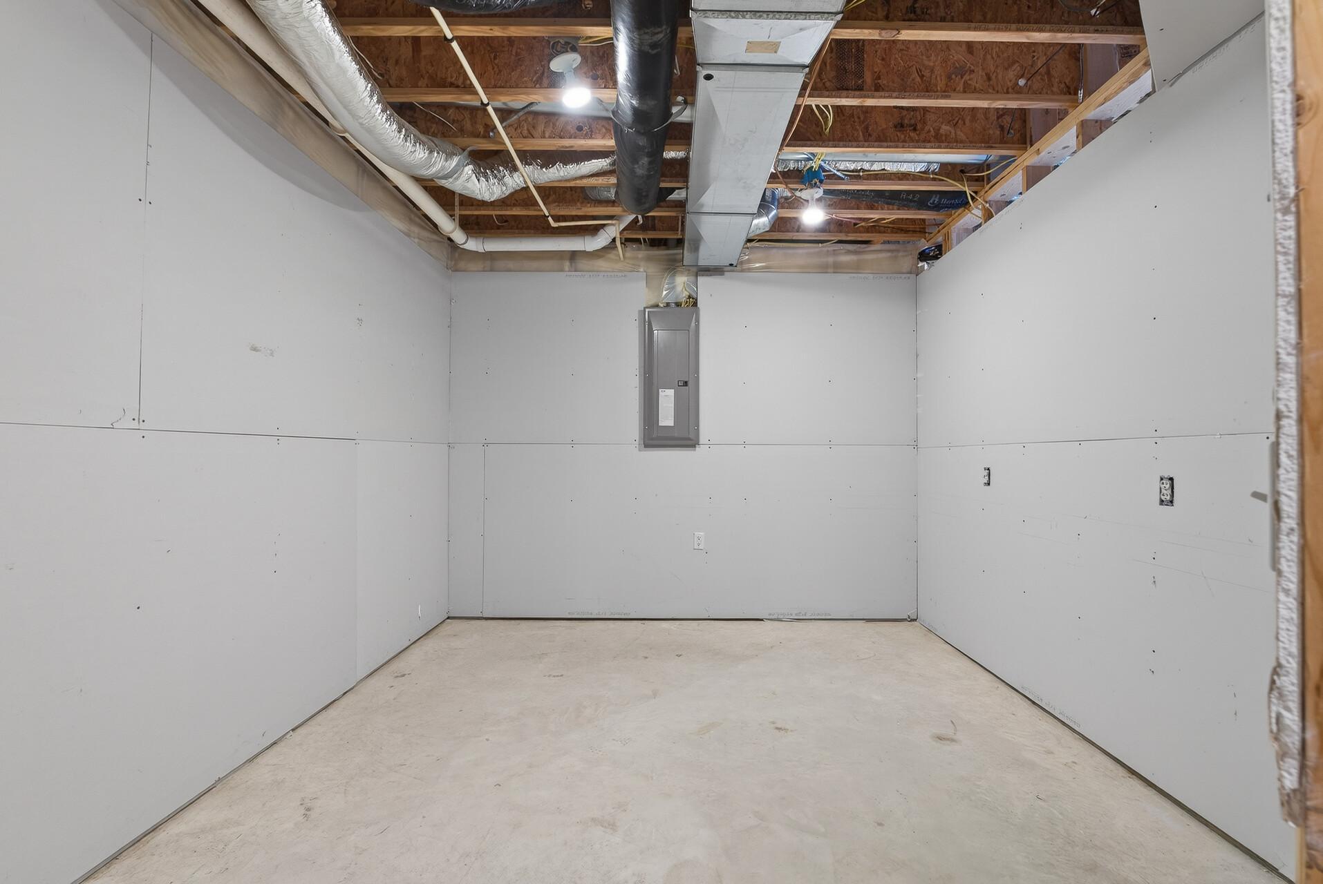Exercise, storage or craft space ready to finish.