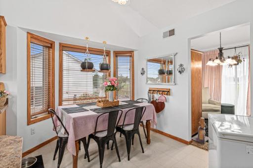 Dining space conveniently located off of the kitchen