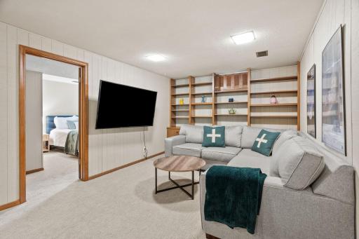 Additional view of lower level family room.