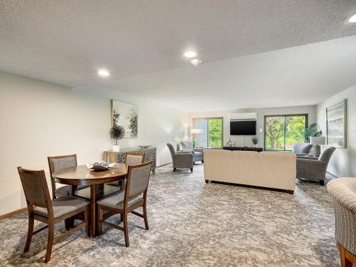 This community room on the main floor was recently updated and is a great space to sit and chat.