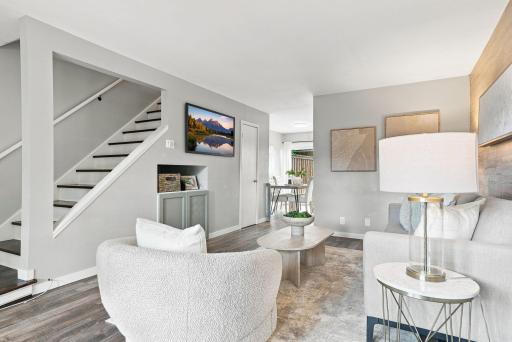A comfortable setting designed for both everyday living and entertaining.