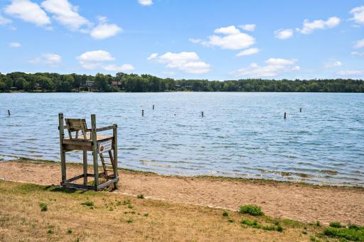 Enjoy summer days swimming at the nearby beach.