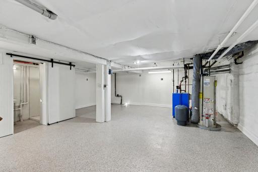 Open plan basement, with 3/4 bath