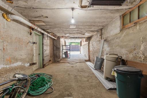 Looking out of the tuck under garage.