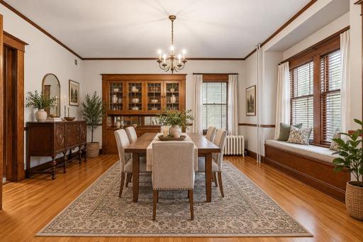Virtually staged Dining Room