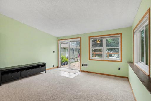 Walkout from the living room to the deck area.