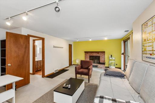 Fireplace adds warmth and character to this space