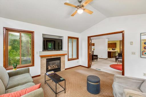Gas fireplace keeps it cozy in here all year