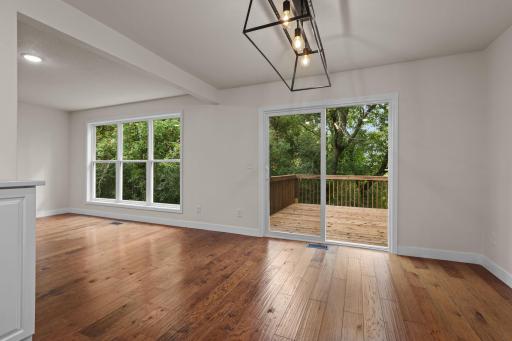Beautiful views of nature/walk out to deck from dining/kitchen/living.