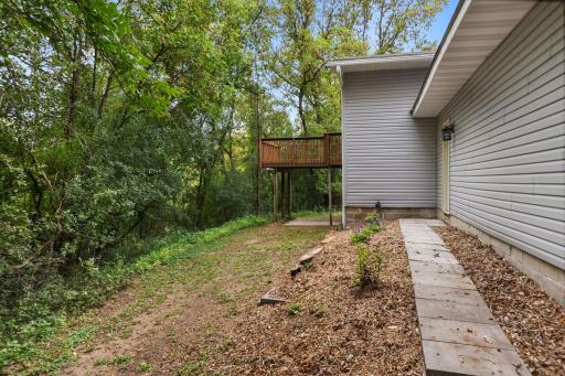 Backyard area flows right into the wooded area and Seelye Brook.
