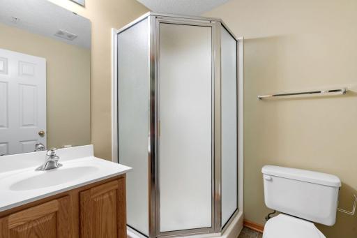 Lower level 3/4 bath. One bathroom per level.