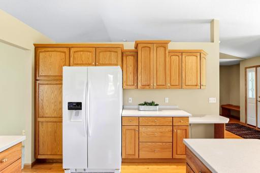 Pantry has convenient pull out shelving