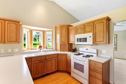 So much natural light in here! Appliance garage has it's own outlet of course.