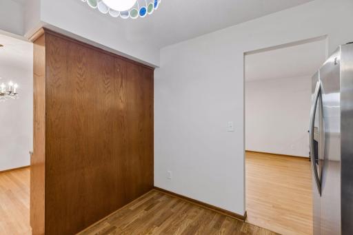 Enough space to accommodate a small table, storage or other flexible use