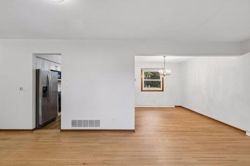 Living room flows easily into the dining area