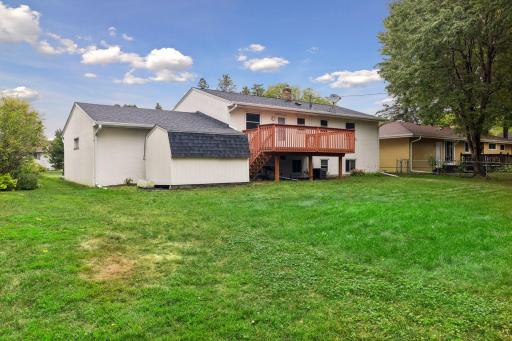 Spacious backyard with deck