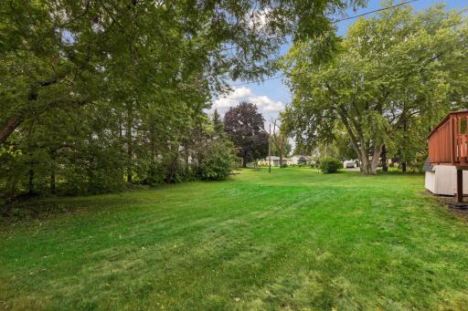 Mature trees provide a semi-private backyard setting