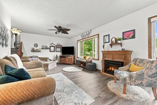 Living room offers abundant natural light.