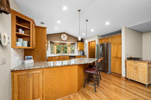 Granite countertops and stainless steel appliances