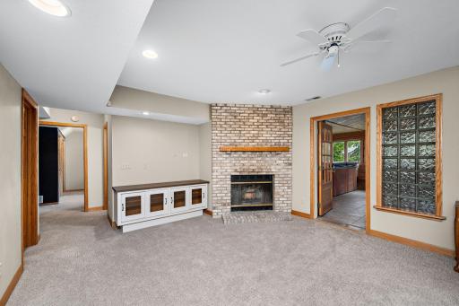 Family room with access to the hottub/gym room