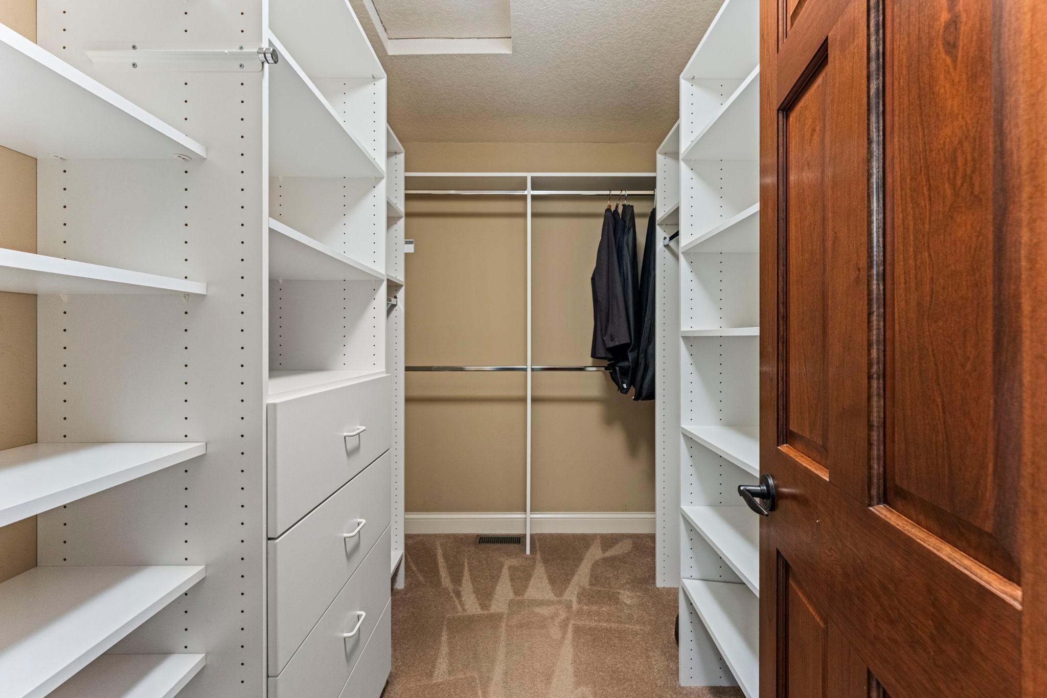 Large primary walk-in closet