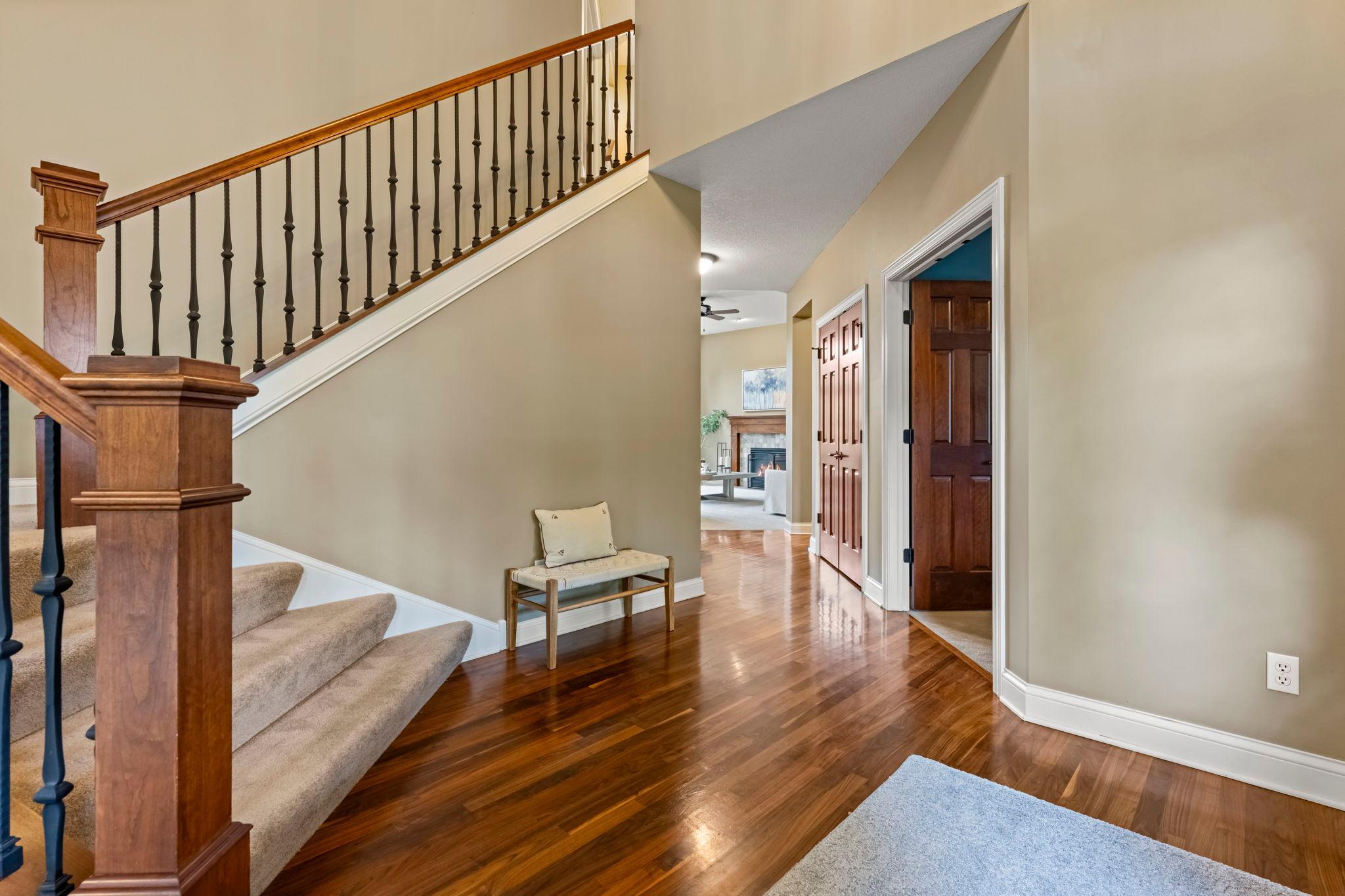 Soaring two-story entryway