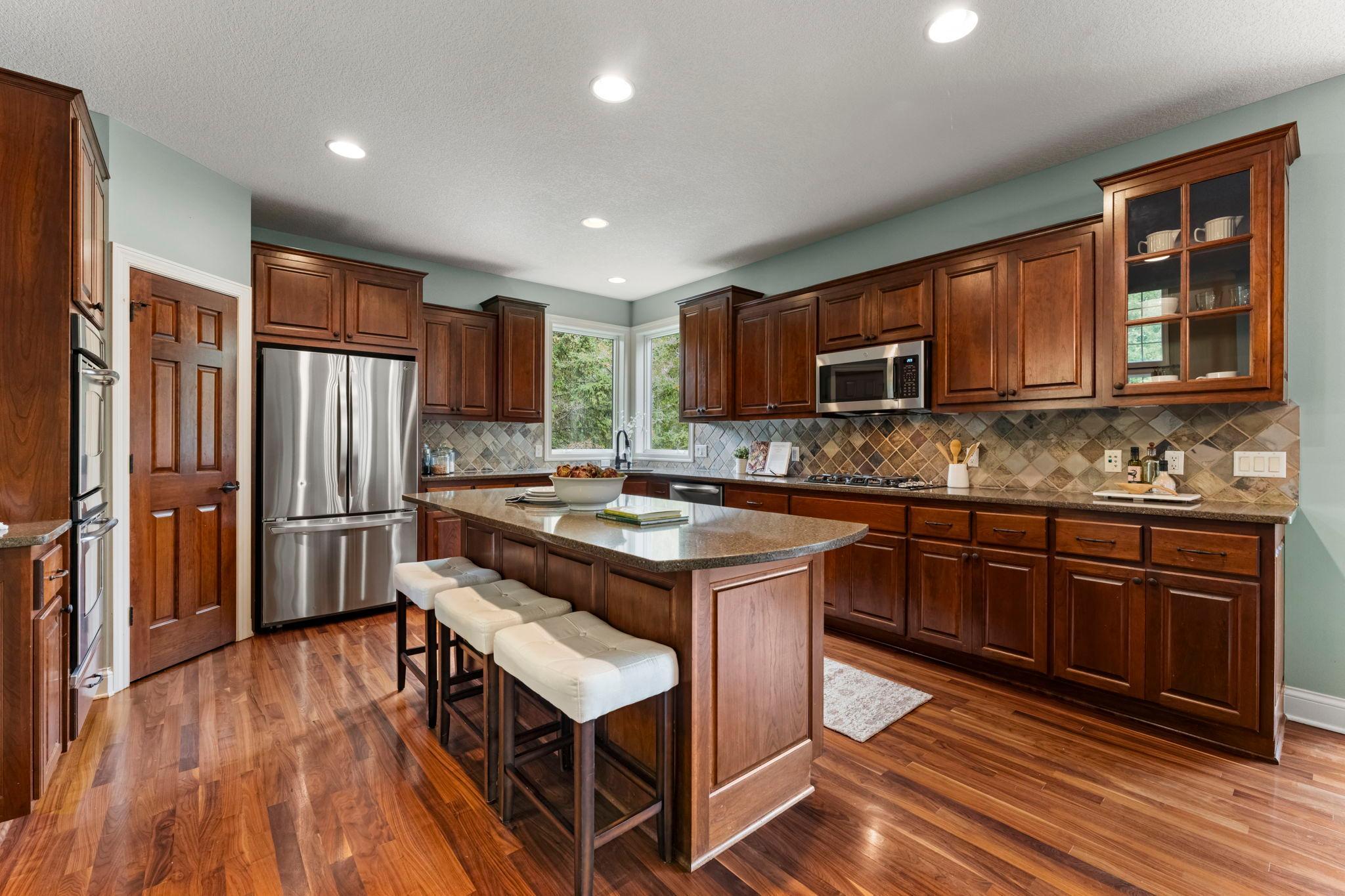 Granite countertops and walk-in pantry