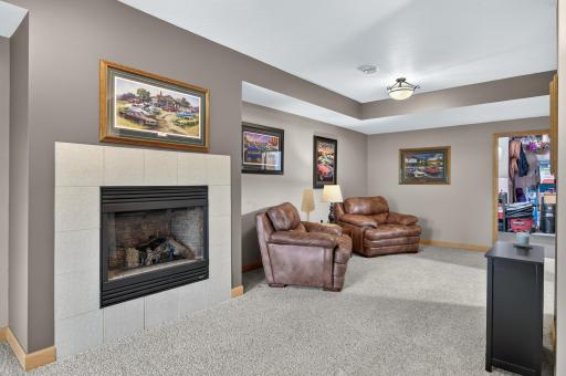 Family Room with Gas Fireplace Lower Level