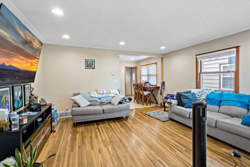 Another look at the living room as you look through to the eat-in kitchen.