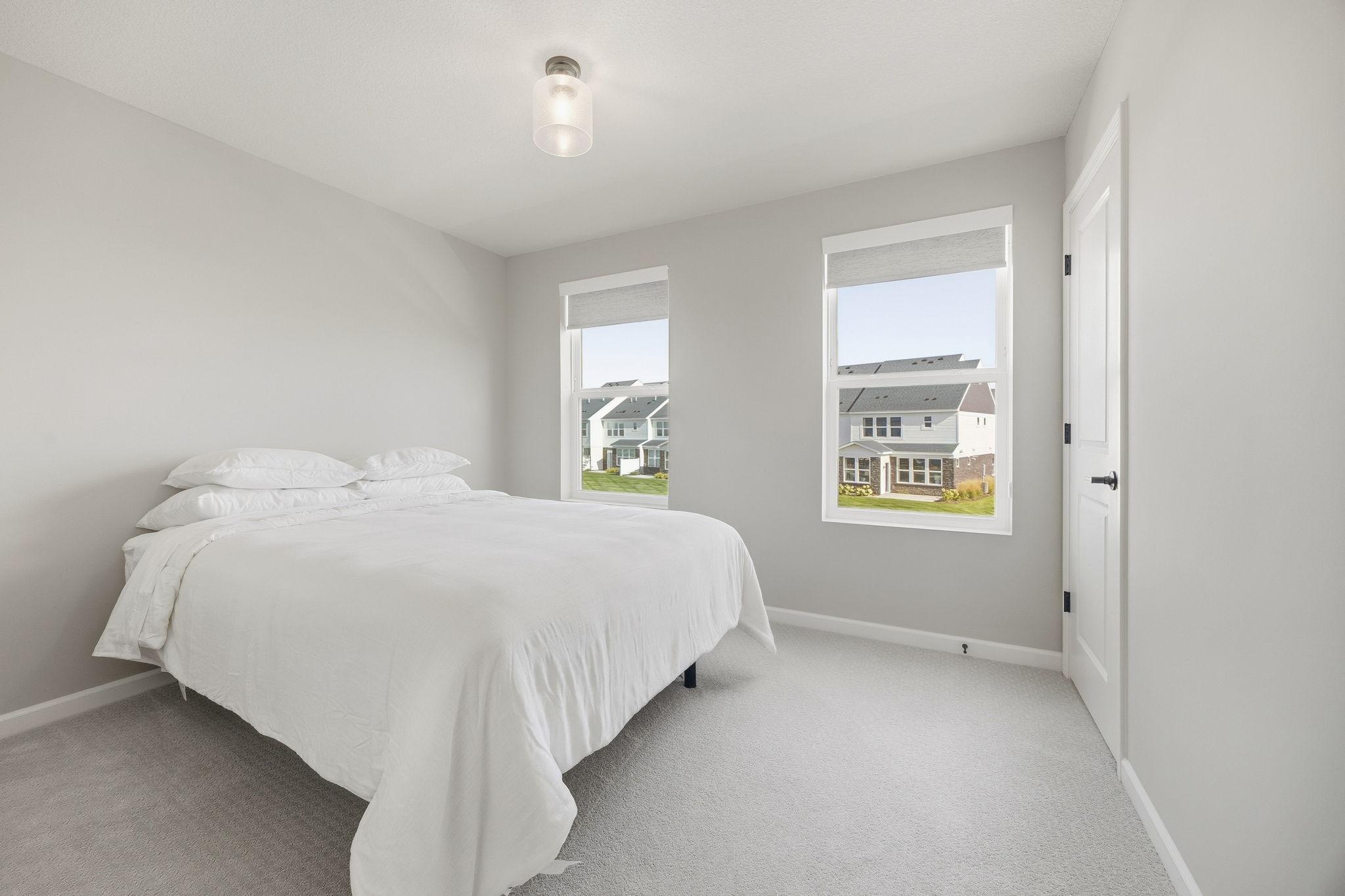 Windows with room darkening shades