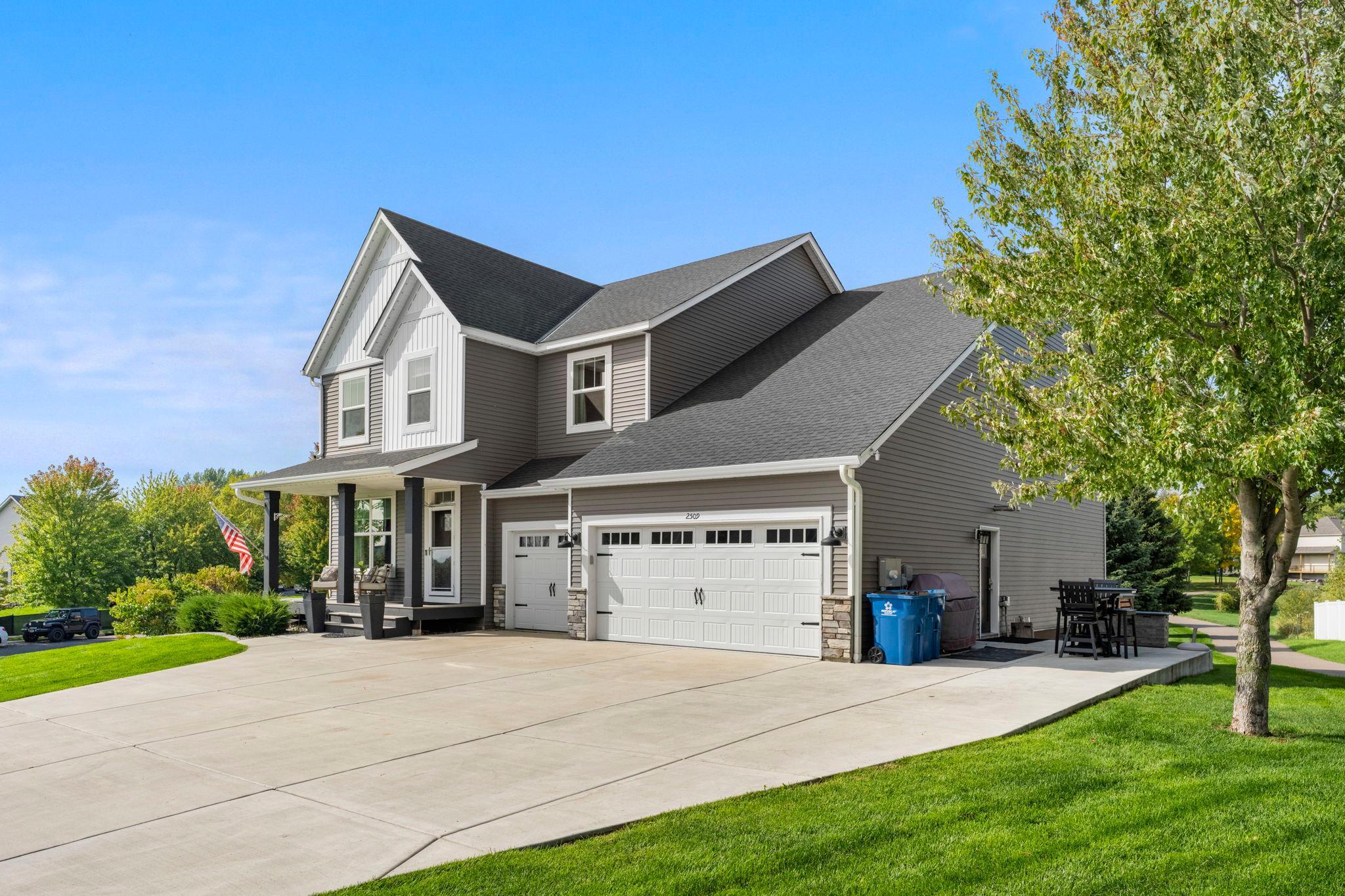 Insulated and heated 3 car garage