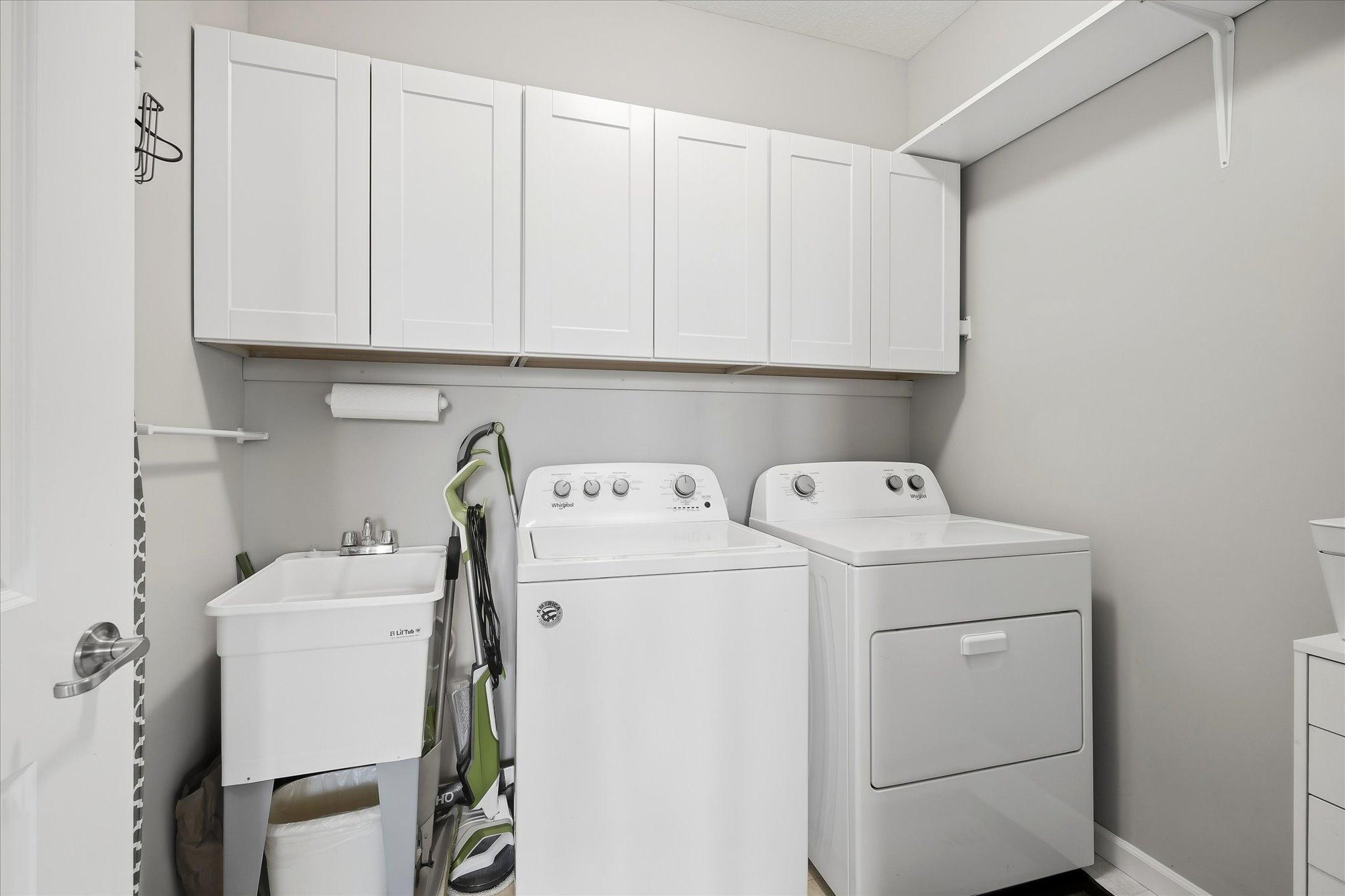 Laundry offers Sink, Cabinets & Shelving