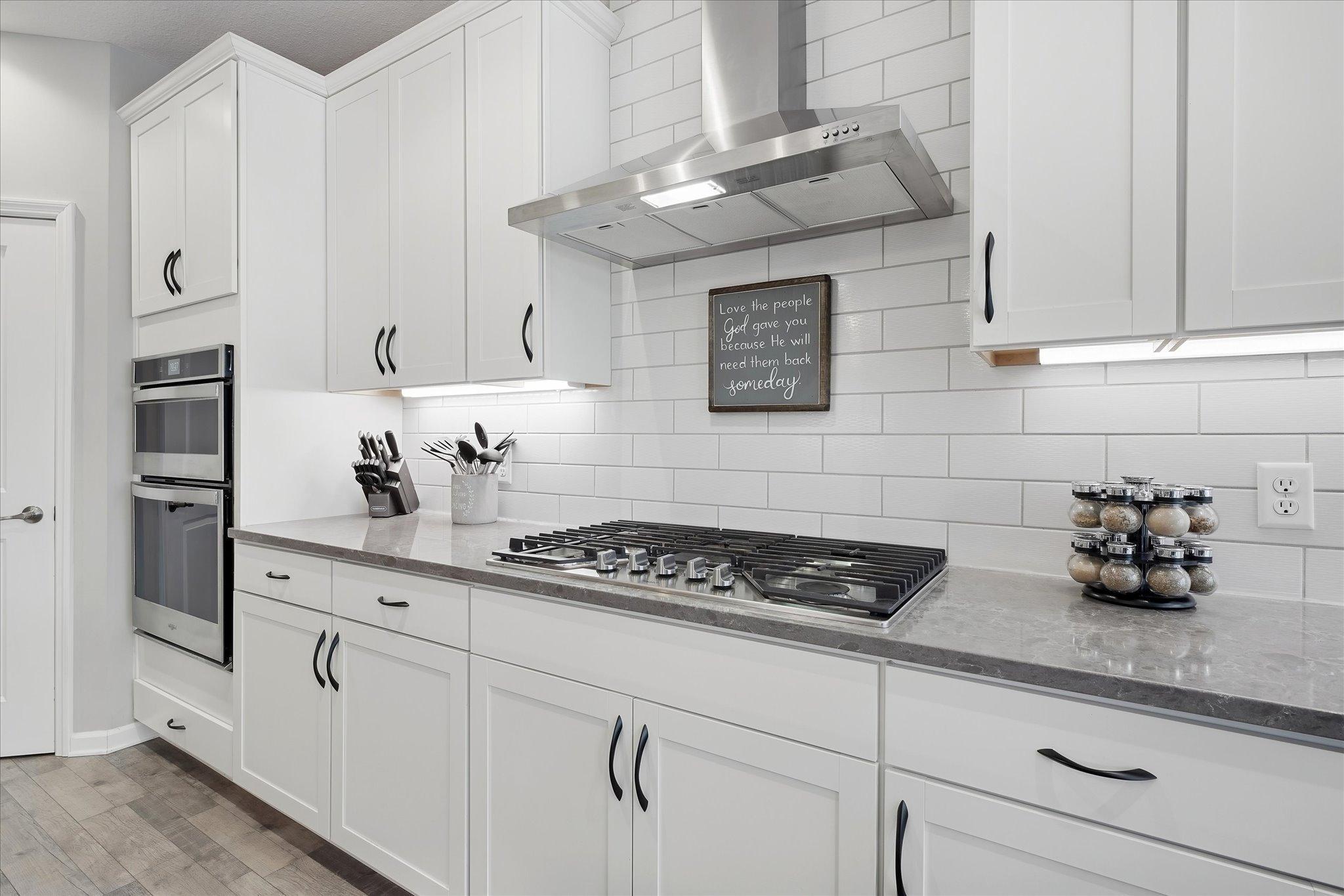 Gas Stove Top, Tile Backsplash