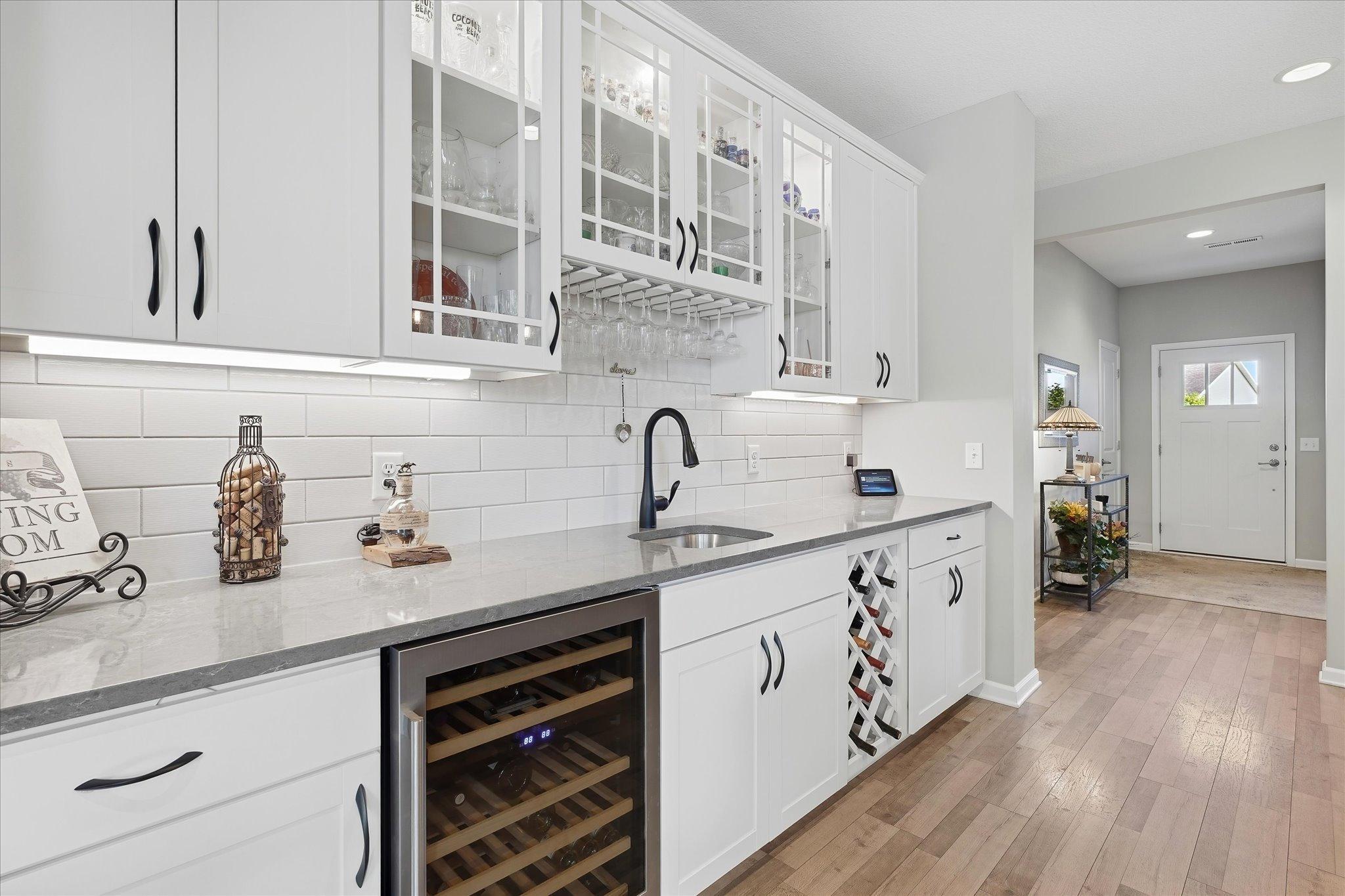 Wall Wet Bar w/Sink & Wine Cooler
