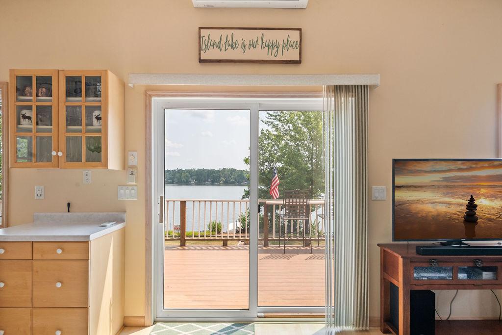 View from Kitchen to the Lakeside Deck