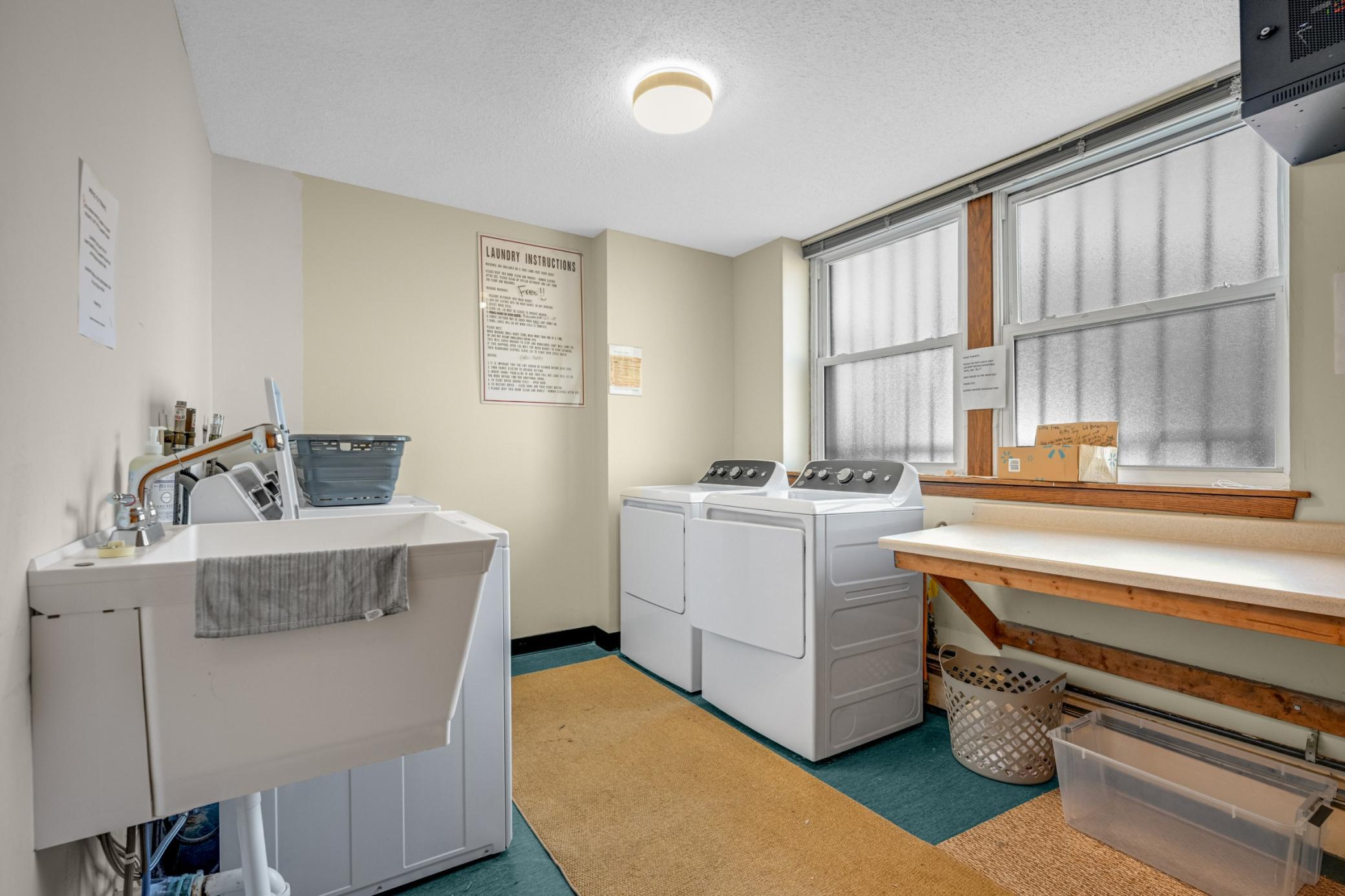 Free laundry conveniently located across the hall.