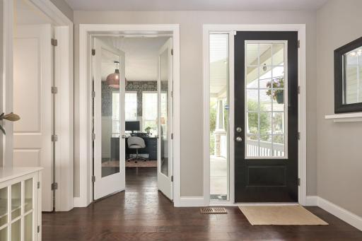 French doors open to the main level Office