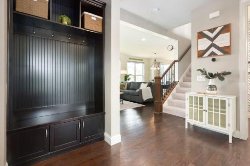 Customs built-ins and beautifully updated flooring