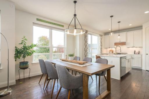 The Dining space opens to the Gourmet Kitchen