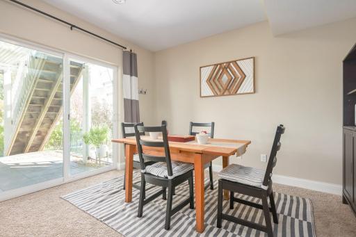 Plenty of space for a game area and walk out to the patio and private hot tub!