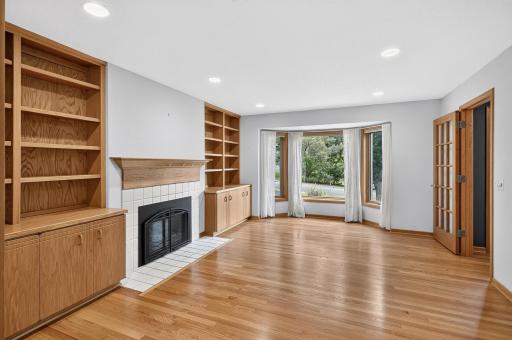 Family room with fireplace